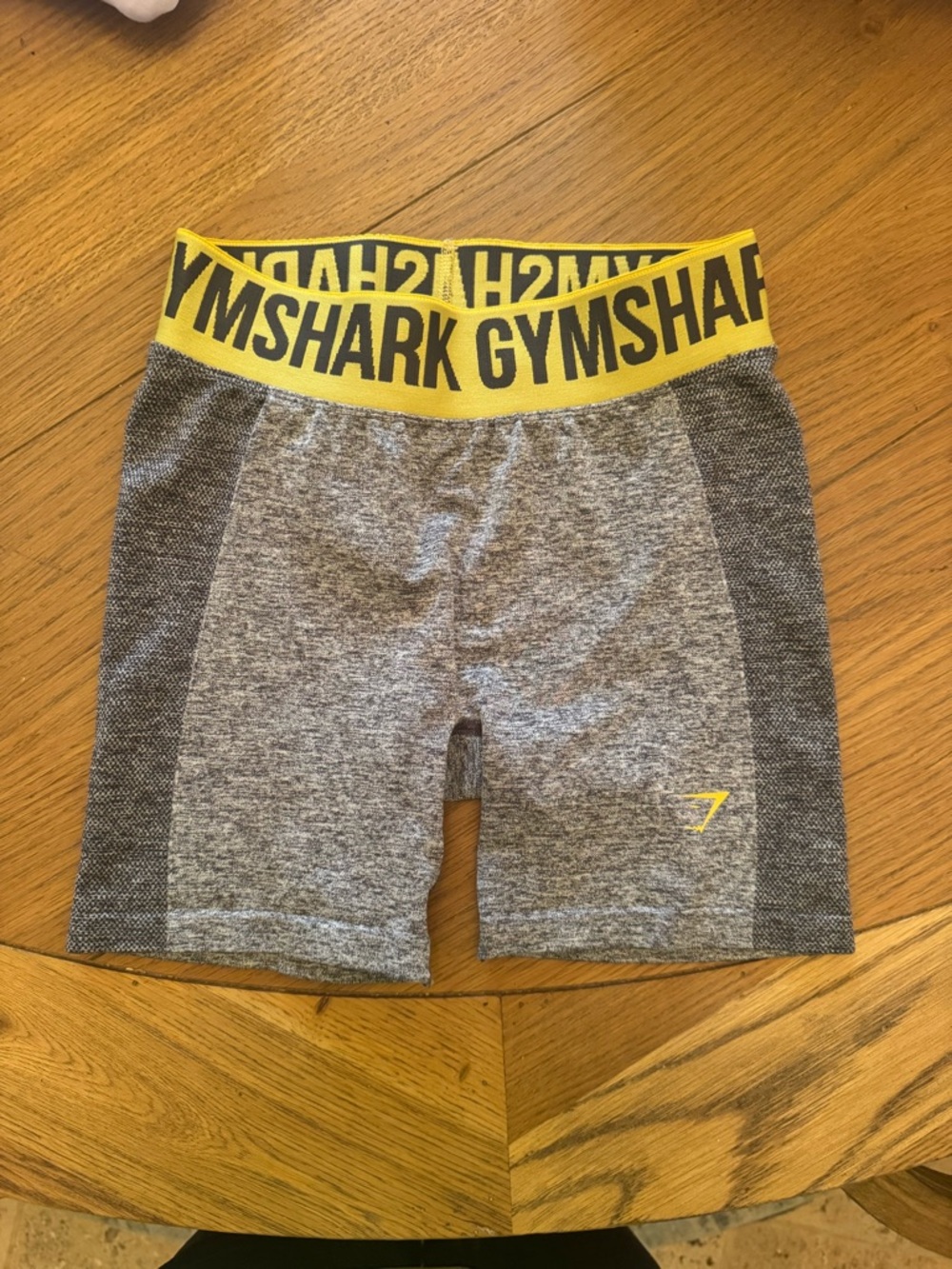 Gymshark Gray and Yellow Seamless Athletic Shorts